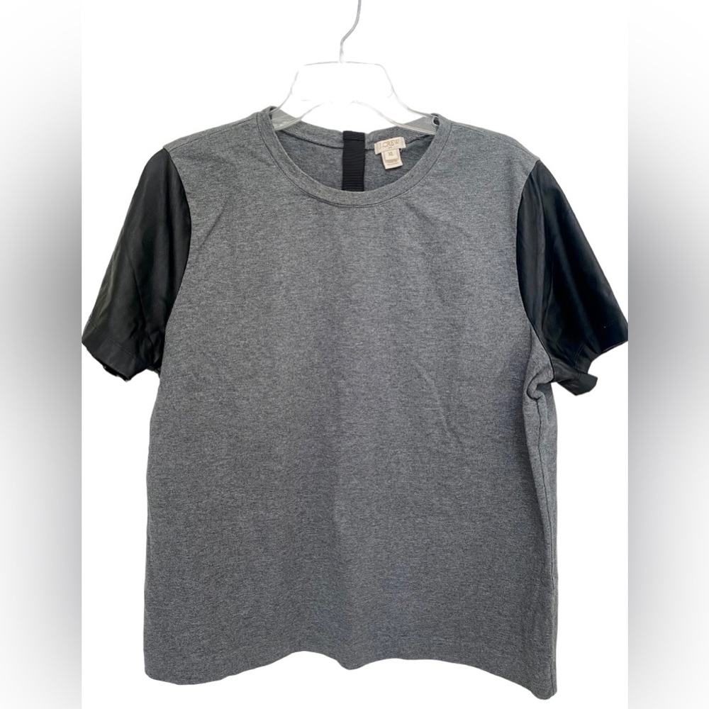 J. Crew Faux Leather Sleeve with zippered back Sz. XL